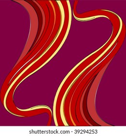 red waves, vector art illustration; more drawings in my gallery