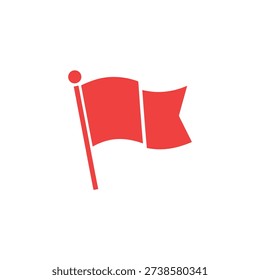 Red waving on a pole red flag waving flag on a pole