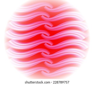 Red wavy Abstract on white background 