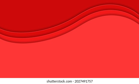Red wavy background in the form of layers.
