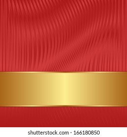 red wavy background with golden tape