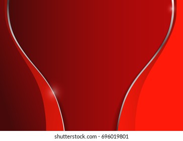 Red wavy corporate abstract background. Red design illustration. 