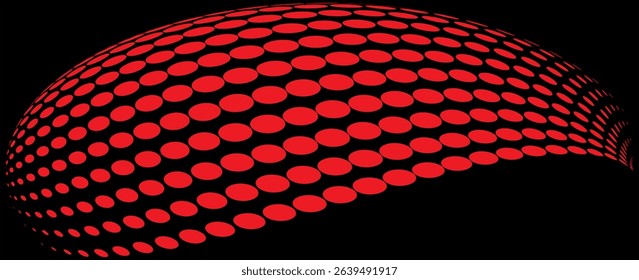 red wavy halftone background. Dots pop art sport style vector illustration.