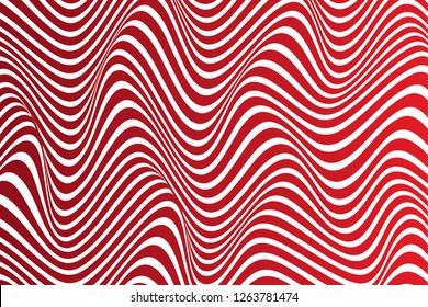 red wavy line art