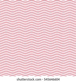 Red wavy line seamless pattern. Vector seamless ripple texture. Waves lines isolated on white background. Lines abstract. Waviness vector illustration in EPS 10 format. 