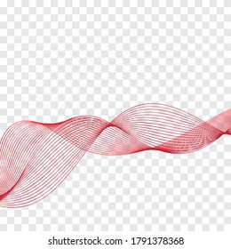 Fondo Abstracto De Líneas Onduladas Rojas. Vector
