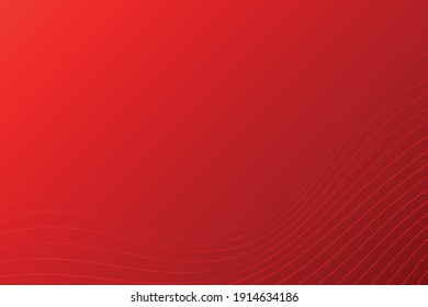 Red Wavy Lines Abstract Background. Vector