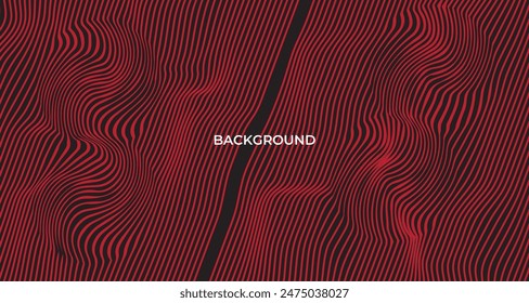 Red wavy lines abstract minimal elegant dark background