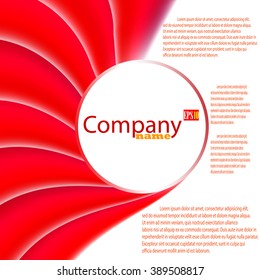 Red wavy lines, circular motion, Design abstract background for business, flyer, brochure, booklet and websites design, Vector