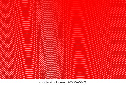Fondo de ilusión óptica de líneas onduladas rojas, fondo de ilusión óptica con patrón de línea ondulada roja.