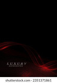 Red wavy shape, faint mesh texture on a black background.
