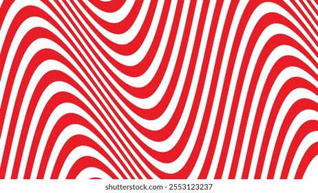 Fondo abstracto de rayas onduladas rojas para el telón de fondo o el estilo de la tela