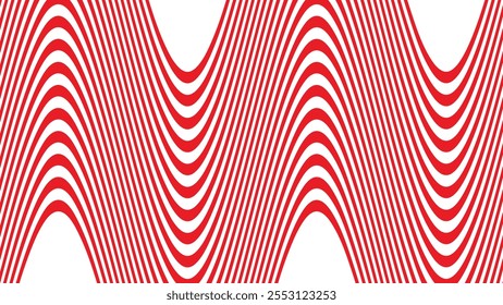 Red wavy stripes abstract background for backdrop or fabric style
