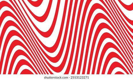 Fondo abstracto de rayas onduladas rojas para el telón de fondo o el estilo de la tela