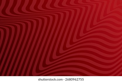 Red wavy stripes abstract background. Abstract optical illusion art pattern Vector Image