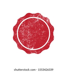 Red wax seal with grunge effect ink vector 