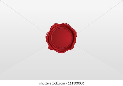 Red Wax Seal On The White Envelope