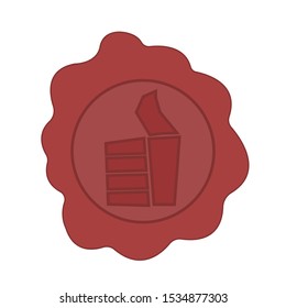 Red wax seal with quality mark (thumb up)