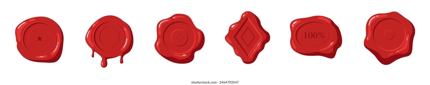 Red wax seal stamp, certificate seals.