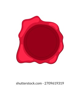 Sello de sello de cera roja que crea un símbolo clásico de autenticidad, confirmación y Aprobación oficial, a menudo utilizado para documentos importantes en contextos históricos
