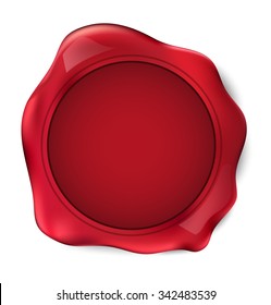 Red wax seal stamp. vector illustration.