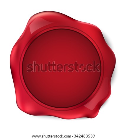 Red wax seal stamp. vector illustration.