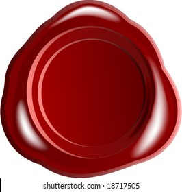 Red wax seal vector