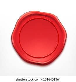 Red wax seal. Vector icon. EPS10