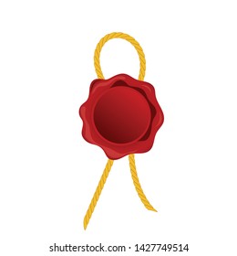 Red wax seal vector illustration isolated on white background