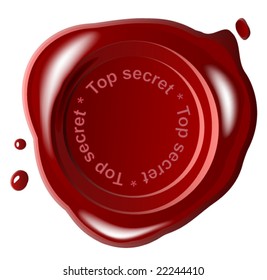 Red wax seal ,vector,top secret