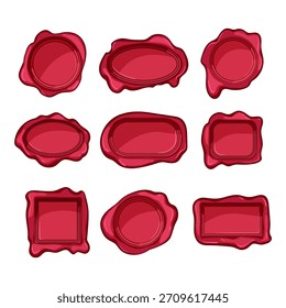 Sellos de cera roja en varias Formas que protegen documentos importantes, aseguran la confidencialidad y proporcionan un toque de autenticación tradicional para la correspondencia formal y las invitaciones