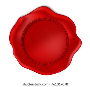 Red wax seal.Vector wax stamp.