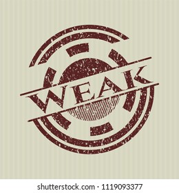 Red Weak distress rubber stamp