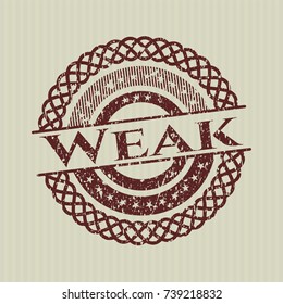 Red Weak grunge style stamp