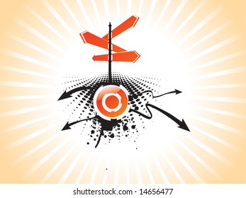 red weather vane with vector elements wallpaper
