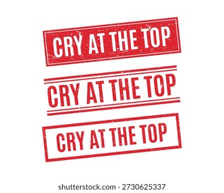 Red weathered rubber stamps with cry at the top text for psychological trading market cycles