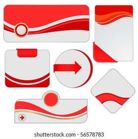 conjunto de banderas web rojas