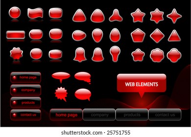 Red web buttons