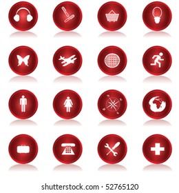 Red web buttons collection