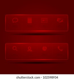 Red Web design Menu template