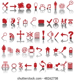 Red web icons