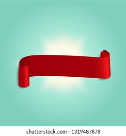 red web ribbon empty banner. Vector illustration for design