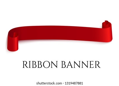 red web ribbon empty banner. Vector illustration for design