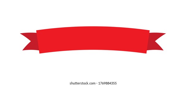 Red Web Ribbon Vector Illustration isolated.
