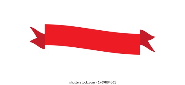 Red Web Ribbon Vector Illustration isolated.