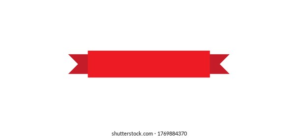 Red Web Ribbon Vector Illustration isolated.