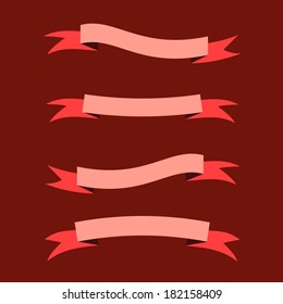 Red Web Ribbons Set.