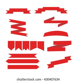 Red Web Ribbons Set