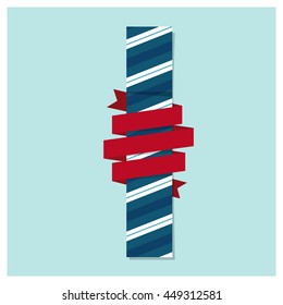 Red Web Ribbons Set, Vector Illustration.