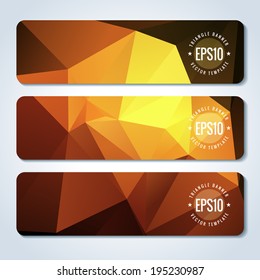 Red website header or banner set with triangle pattern